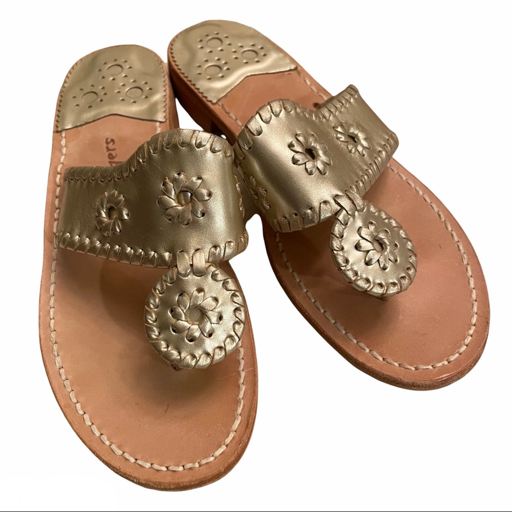 Jack Rogers Women's Hamptons Metallic Thong Sandals Size 6